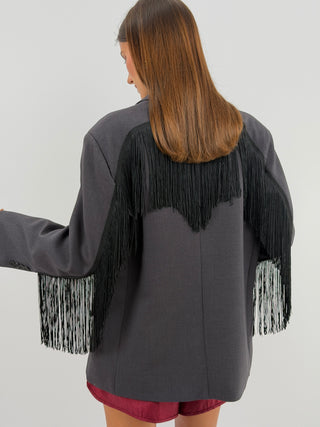 Blazer con Frange Grigio - Lumina