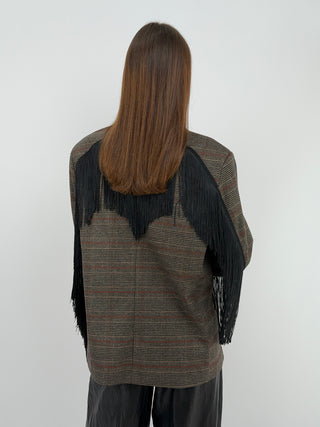 Blazer con Frange in Principe di Galles Lumina