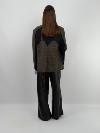Blazer con Frange in Principe di Galles Lumina