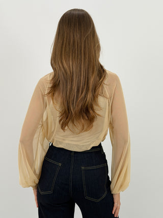 Blusa in Tulle Rosa Cipria