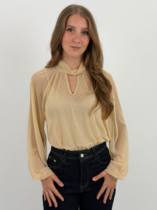 Blusa in Tulle Rosa Cipria