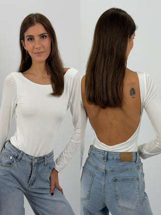 Body con Schiena Scoperta Bianco