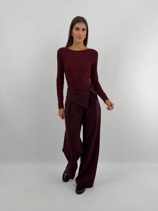 Body con Schiena Scoperta Bordeaux