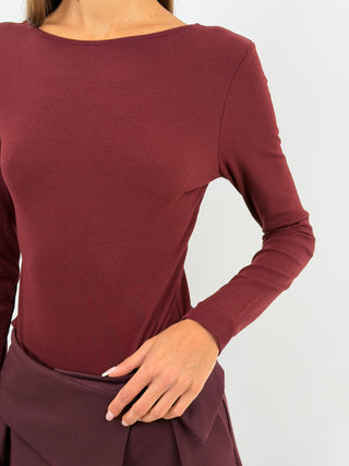 Body con Schiena Scoperta Bordeaux