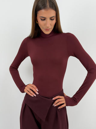 Body Collo Alto Bordeaux