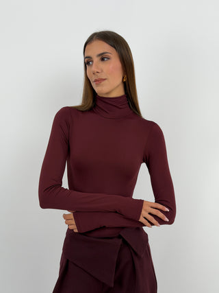 Body Collo Alto Bordeaux