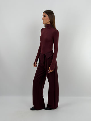 Body Collo Alto Bordeaux