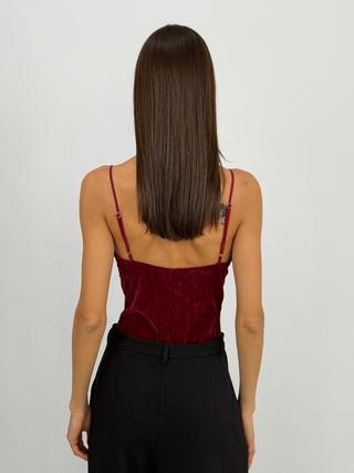 Body Lumina in Velluto Bordeaux