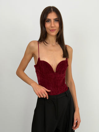 Body Lumina in Velluto Bordeaux