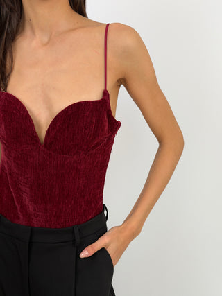 Body Lumina in Velluto Bordeaux