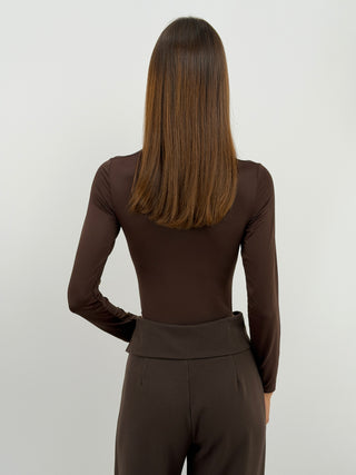 Body con Cut Out Marrone