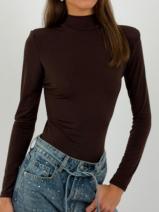 Body con Spalline e Schiena Scoperta Marrone