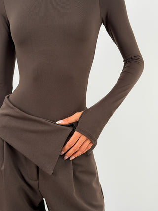Body Collo Alto Marrone