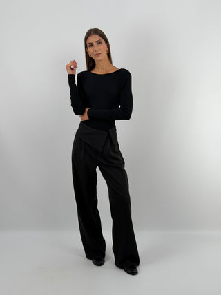 Body con Schiena Scoperta Nero