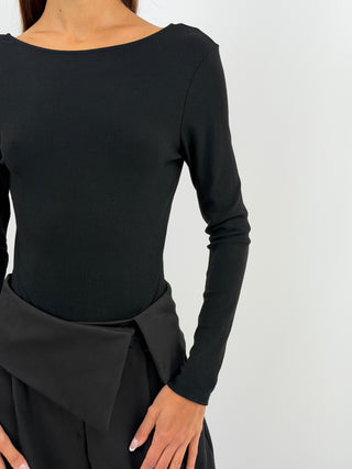 Body con Schiena Scoperta Nero