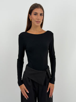 Body con Schiena Scoperta Nero