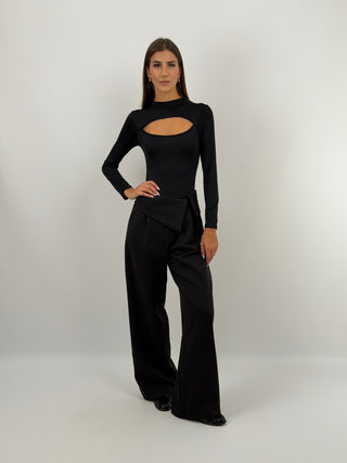 Body con Cut Out Nero