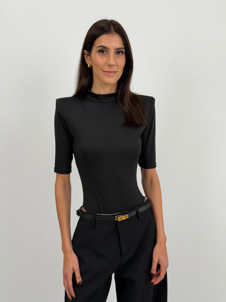 Body con Spalline Nero