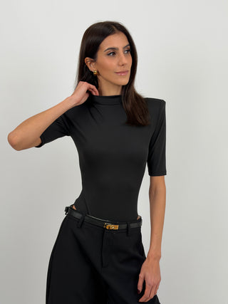 Body con Spalline Nero