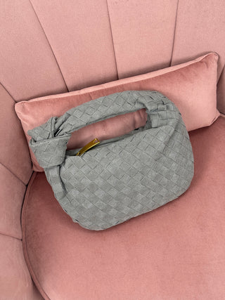 Borsa a Mano Knot Suede Grigia