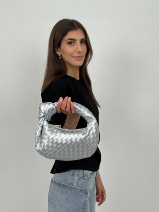 Borsa a Mano Knot Argento