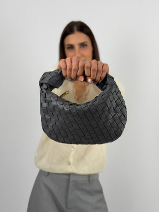 Borsa a Mano Knot Grigio Scuro