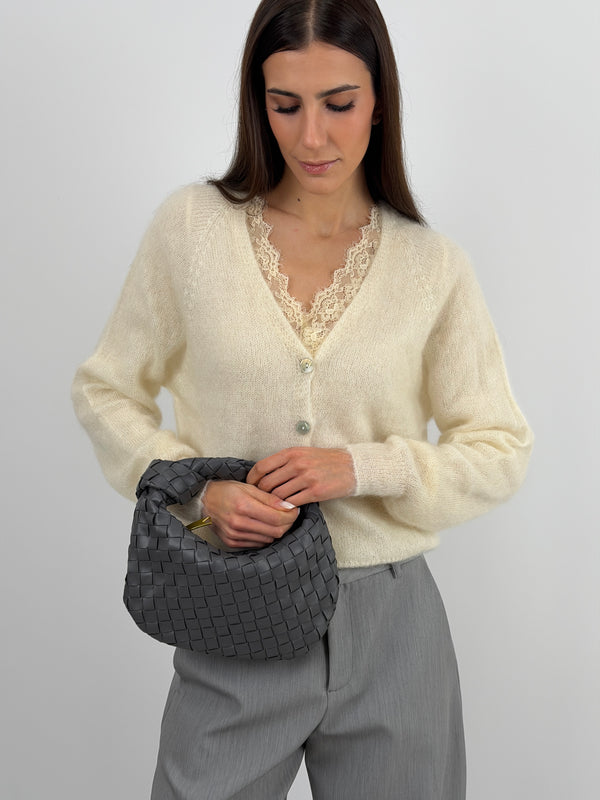 Borsa a Mano Knot Grigio Scuro