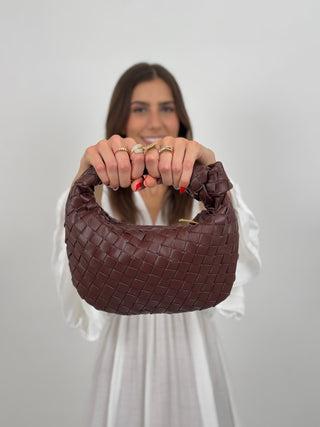 Borsa a Mano Knot Marrone