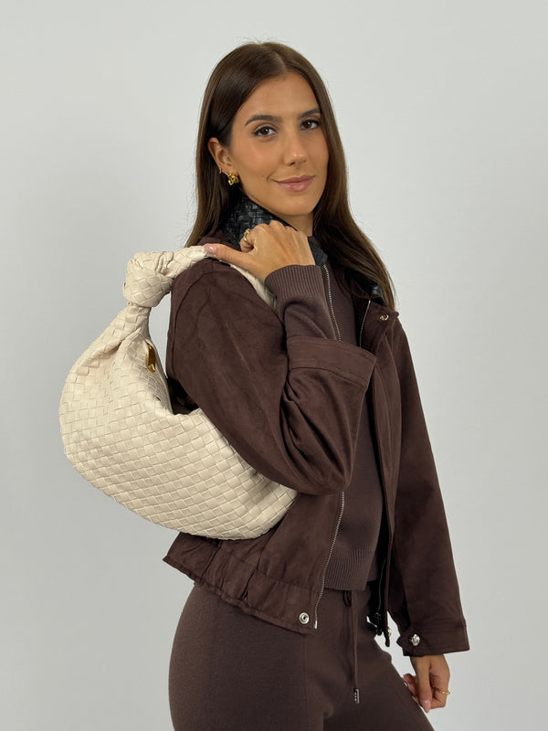 Borsa Knot Media Crema