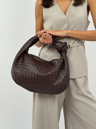 Borsa Knot Media Marrone