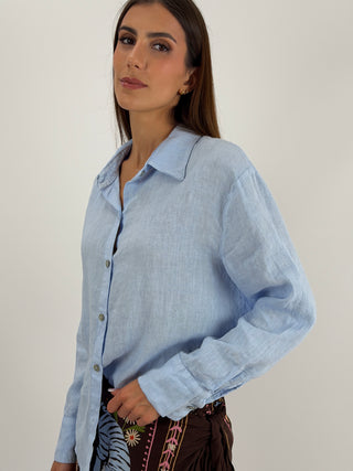 Camicia in Lino Azzurra