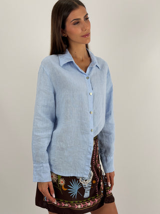 Camicia in Lino Azzurra