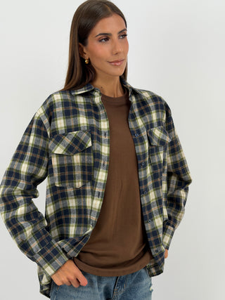 Camicia a Quadri Blu Lumina