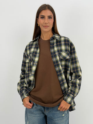Camicia a Quadri Blu Lumina