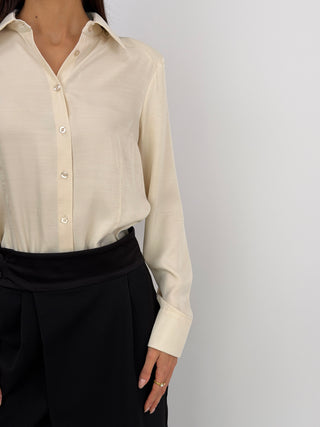 Body Camicia Lumina Satin con Spalline Crema