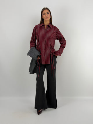 Camicia a Righe Bordeaux - Lumina