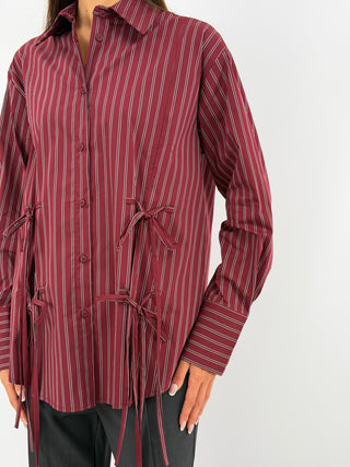 Camicia a Righe Bordeaux - Lumina