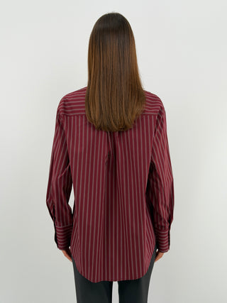 Camicia a Righe Bordeaux - Lumina