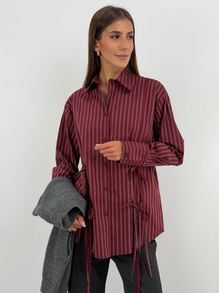 Camicia a Righe Bordeaux - Lumina