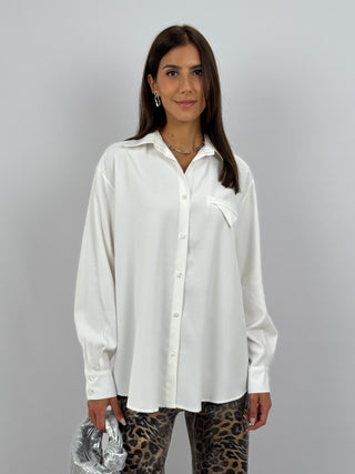 Camicia Lumina con Taschino a Triangolo Bianca