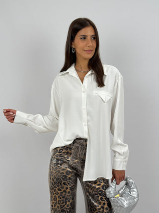 Camicia Lumina con Taschino a Triangolo Bianca