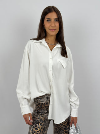 Camicia Lumina con Taschino a Triangolo Bianca