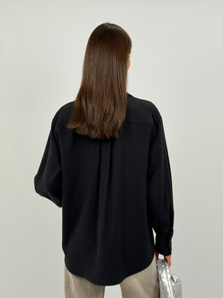 Camicia Lumina con Taschino a Triangolo Nera