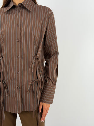 Camicia a Righe Marrone - Lumina