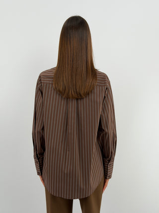 Camicia a Righe Marrone - Lumina