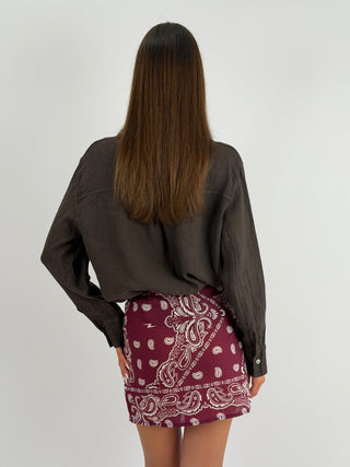 Camicia in Lino Marrone