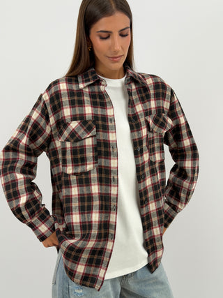 Camicia a Quadri Nera Lumina