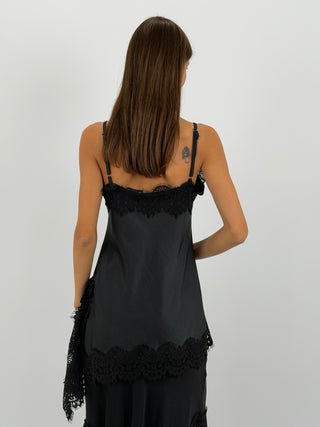 Top Asimettrico con Pizzo Nera