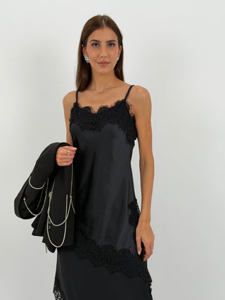 Top Asimettrico con Pizzo Nera