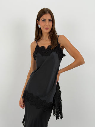 Top Asimettrico con Pizzo Nera